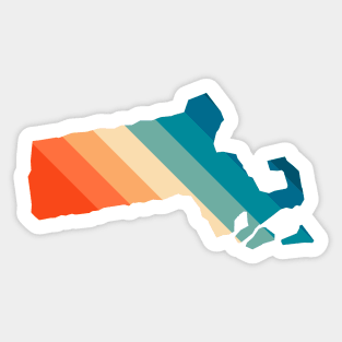 Massachusetts State Retro Map Sticker